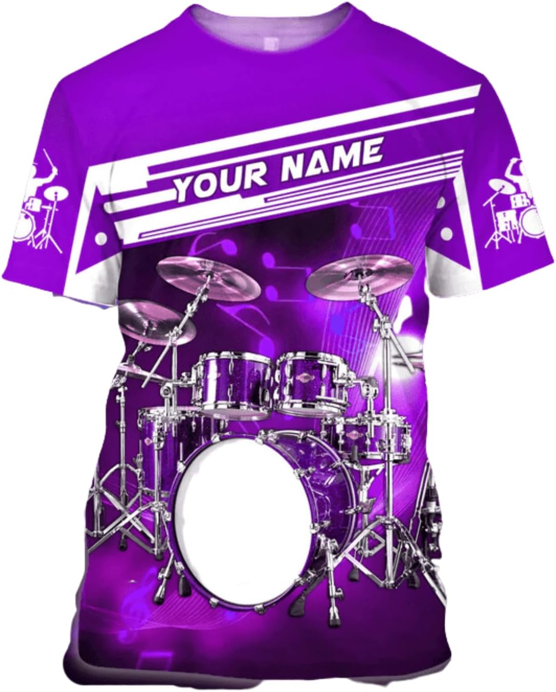 Personalized 3D Drummer Shirt - Custom Name 3D Drum Shirt Gift for Women & Men