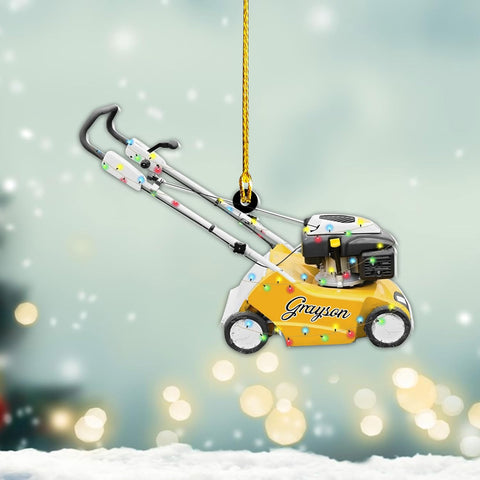 Personalized Lawn Mowers Christmas Ornaments 2024, Push Mower Ornament, Lawnmower Acrylic Wood 2D Flat Ornaments, Riding Lawn Mower Christmas Tree Decorations, Large Lawn Ornaments for Xmas (GLM 1)