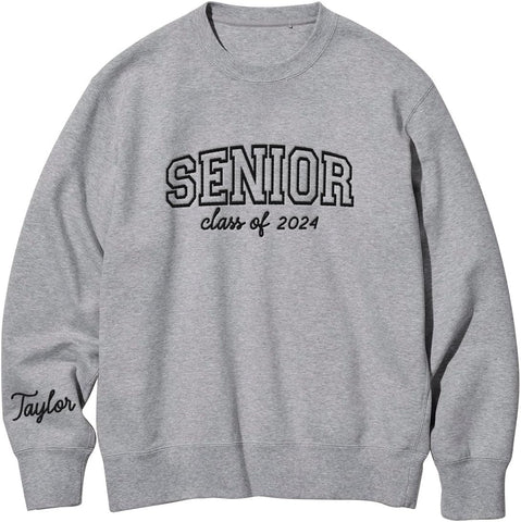 AOVL Personalized 2024 Embroidered Sweatshirt - Graduation Class Of 2024 Senior Class Embroidered Sweatshirt