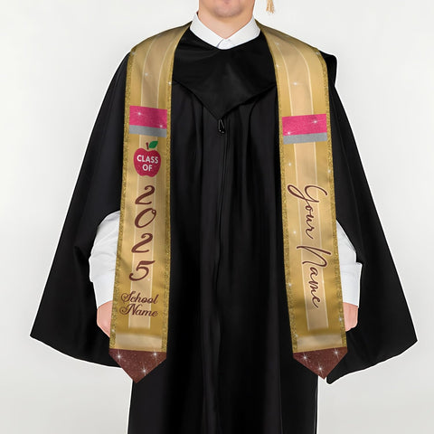 Pretyprints Personalized Class Of 2025 Teacher Graduation Stole Custom Teacher Pencil Graduation Sash Gift College Graduation