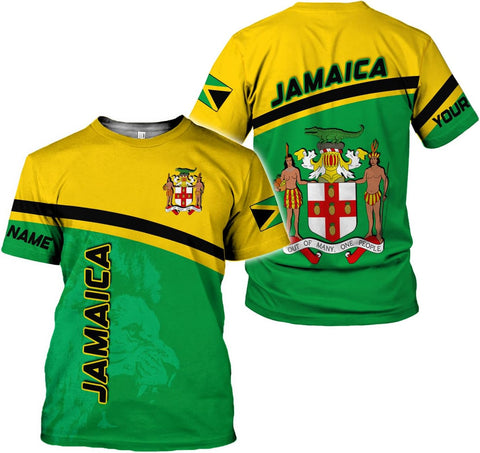 MoonArt Personalized Jamaica Shirt Custom Jamaica Flag Lion Hoodie for Men and Women, Jamaican Pride T-Shirt, Jamaicana
