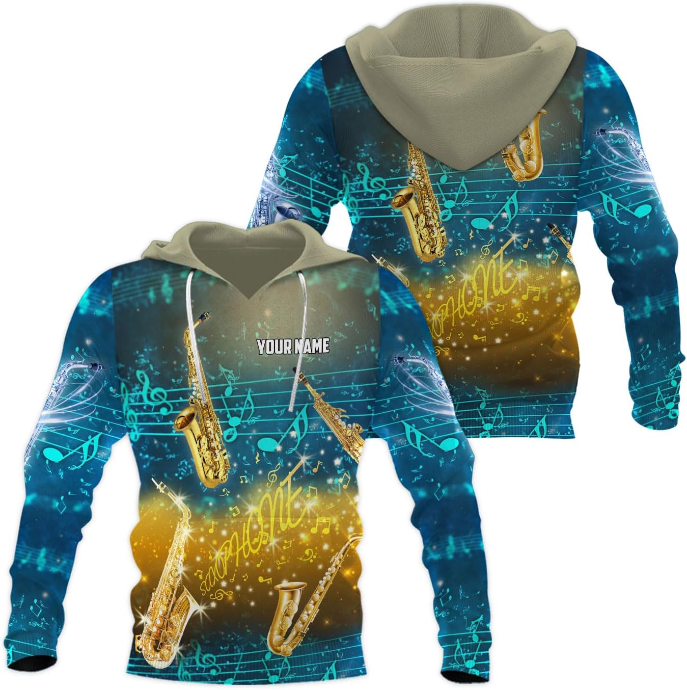 Mostprints Personalized Name Saxaphone Shirt 3D, Saxophone Shirt Gift, Saxophone Gifts Shirt for Men and Women S-5XL