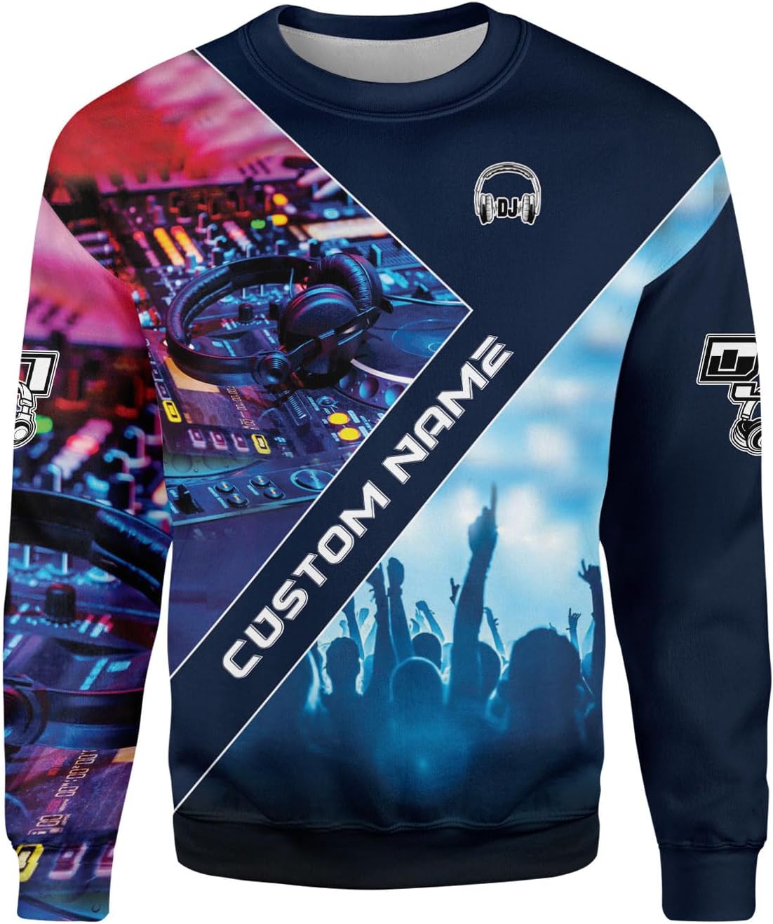 Woseprints Personalized DJ 3D T-Shirts, Custom DJ Shirt with Name, DJ Gifts for Men EDM Music Festival Clothing, Gift for DJ