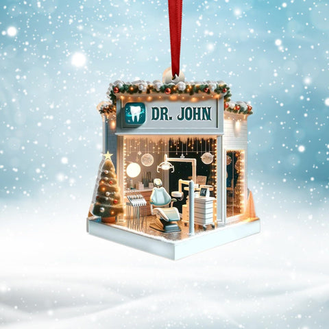 Personalized Dentist Christmas Ornament, Santa's Favorite Dentist Ornament, Doctor or Dental Hygienist Assistant Keepsake Gift, Teeth Ornament (Acrylic, Style 16)