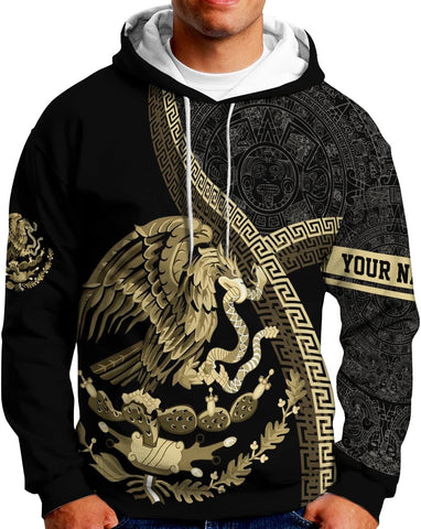 Mostprints Personalized Name Mexican Hoodie 3D, Mexican Hoodies for Men, Unisex Mexico Hoodie, Mexico Hoodies for Men