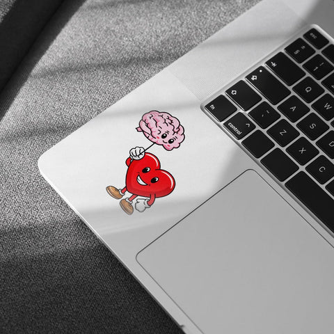 (3pcs) Heart and Brain Connected Sticker, Mental Health Sticker, Right Balance Between Head and Brain - Vinyl Stickers 3 Inches for Laptop Water Bottle Phone Car Window Helmet