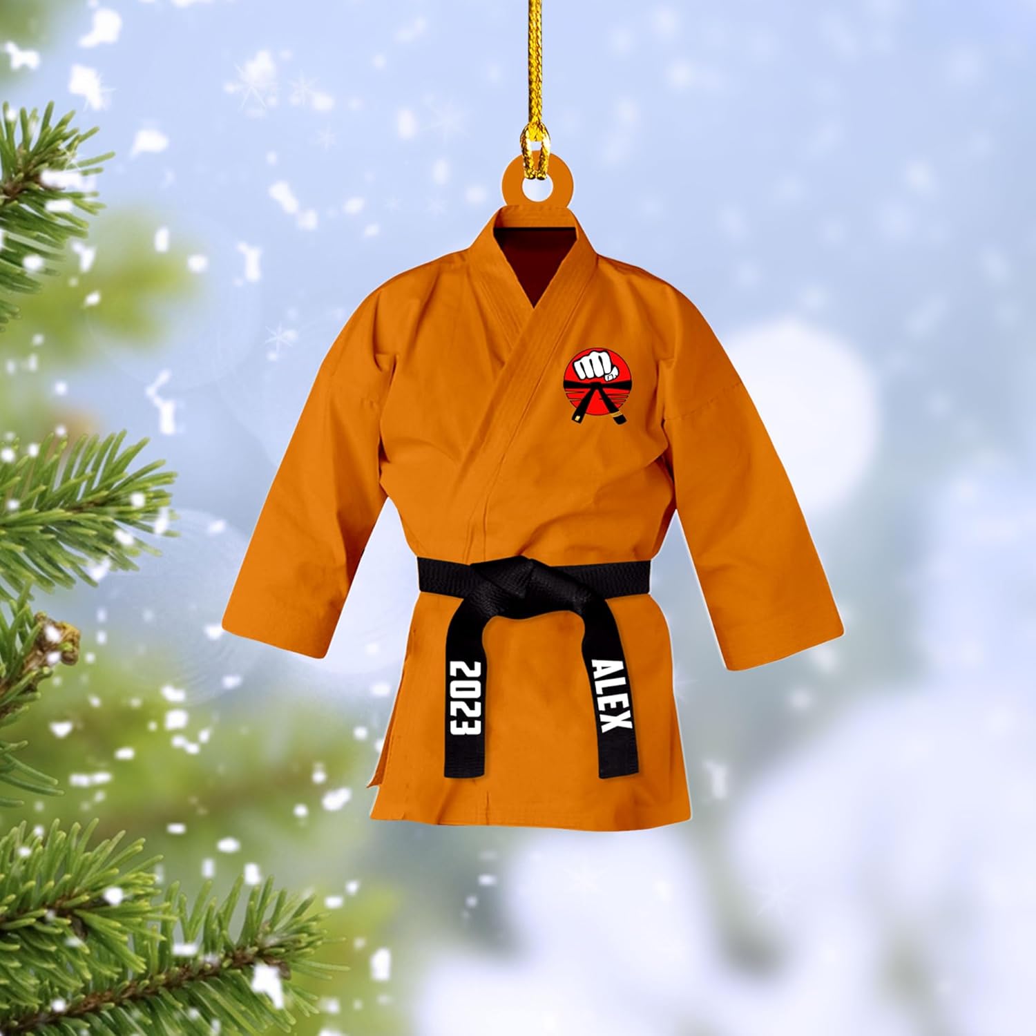 Artparel Personalized Karate Ornament Karate Uniform Ornaments Gifts for Karate Lovers Karate Gift Christmas Ornament 2024 Taekwondo Ornament Jiu Jitsu Ornament Gift for Karate (Karate 5)