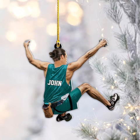 Artparel Personalized Rock Climbing Ornaments Rock Climbing Christmas Ornament Rock Climber Ornaments Climber Lover Mountaineer Ornament Gift for Men Women Gift for Climber (Climbing 6)