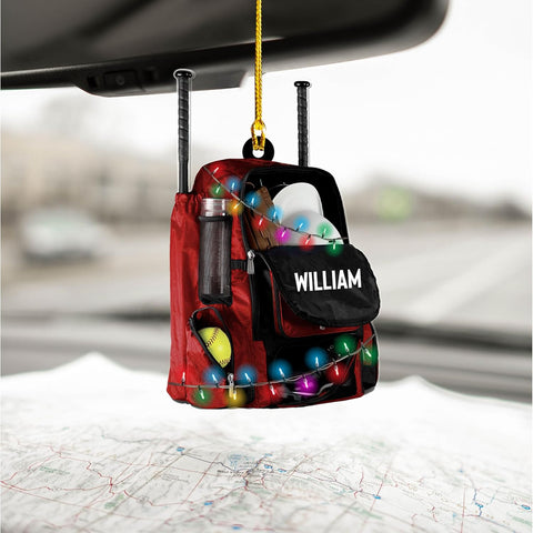 Artparel Personalized Softball Ornament Christmas Tree Decoration Custom Softball Christmas Ornament 2D Shape Flat Softball Lover Gifts Beginner Softball Players Ornament Gift (Softball 10)