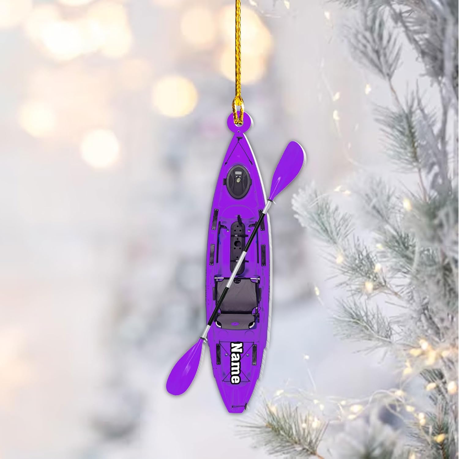 AOVL Personalized Kayak Ornament Lake Kayaking Board Ornament Kayak Gift for Christmas Tree Kayaking Christmas Ornament Kayaking Gifts Ornaments (Kayak 2)