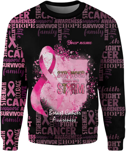 Mostprints Personalized Name Breast Cancer Shirts for Women 3D, Breast Cancer Shirt, Breast Cancer Gifts for Women S-5XL