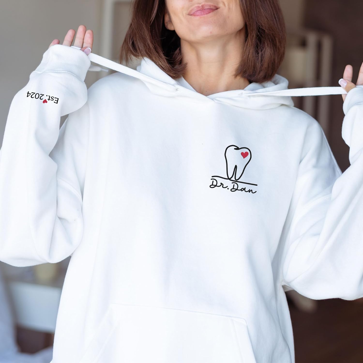 AOVL Personalized Embroidered Dental Hygiene Sweatshirt Gift For Dentist Assistant
