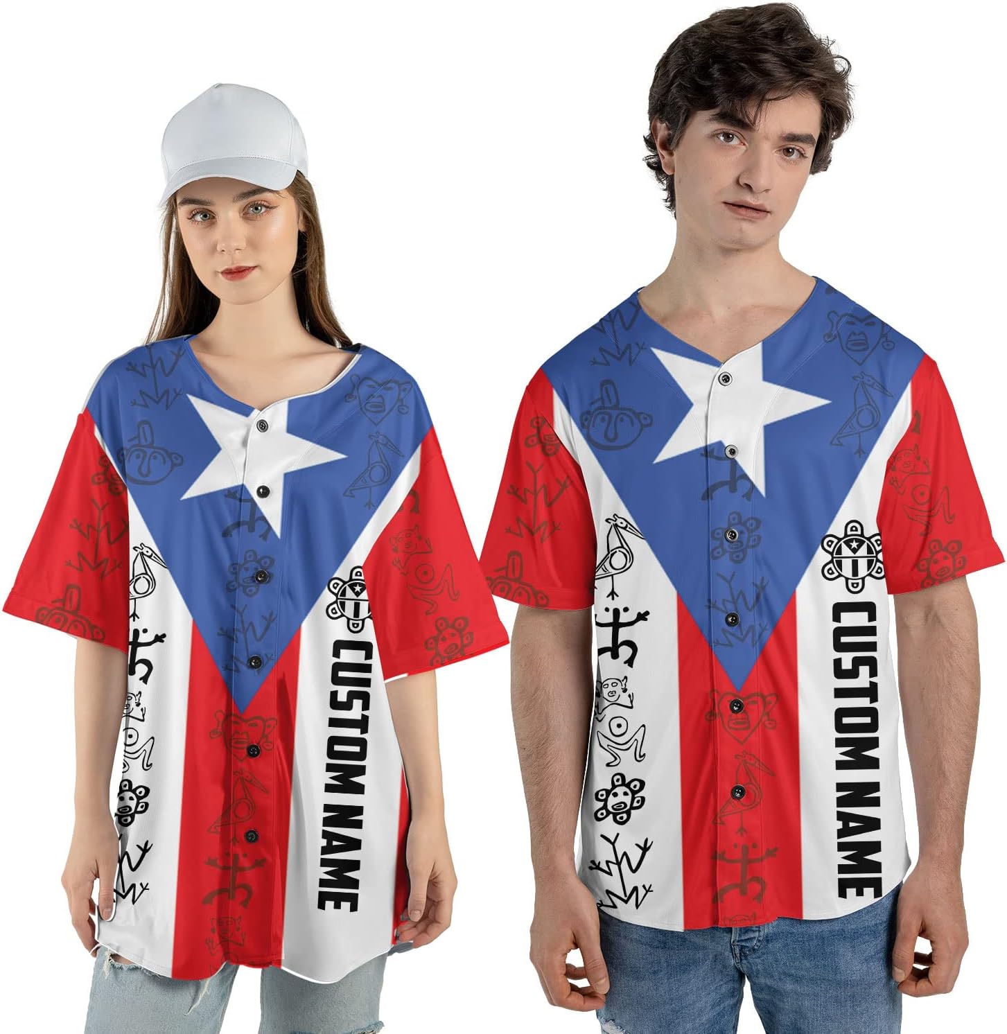 Personalized Puerto Rico Baseball Shirt,Customized Team Name Puerto Rican Baseball Jersey for Men,Women S-5XL