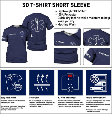 Custom EMS EMT Shirts Men Women, Personalized Paramedic Uniform Emergency Medical Technician Apparel, EMS Week Gifts