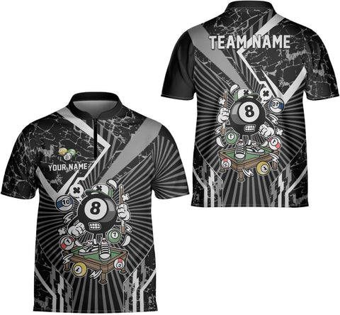 Ligthuy Personalized Billiard Jersey 3D, 8 Ball Shirt, Billiards Shirts for Men, Billiard Gifts for Men and Women S-5XL