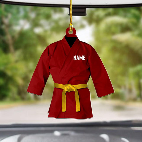 Piratify Personalized Name Karate Ornaments for Christmas Tree, Custom Wood Acrylic Karate Christmas Ornament for Xmas 2024 Karate Gift for Karate Lover Pine Hanging Tree Decorations (Karate 7)