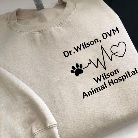 Personalized Veterinarian Embroidered Sweatshirt, Custom Vet Tech Shirt, Veterinary Technician Week Gifts, Veterinary Gifts