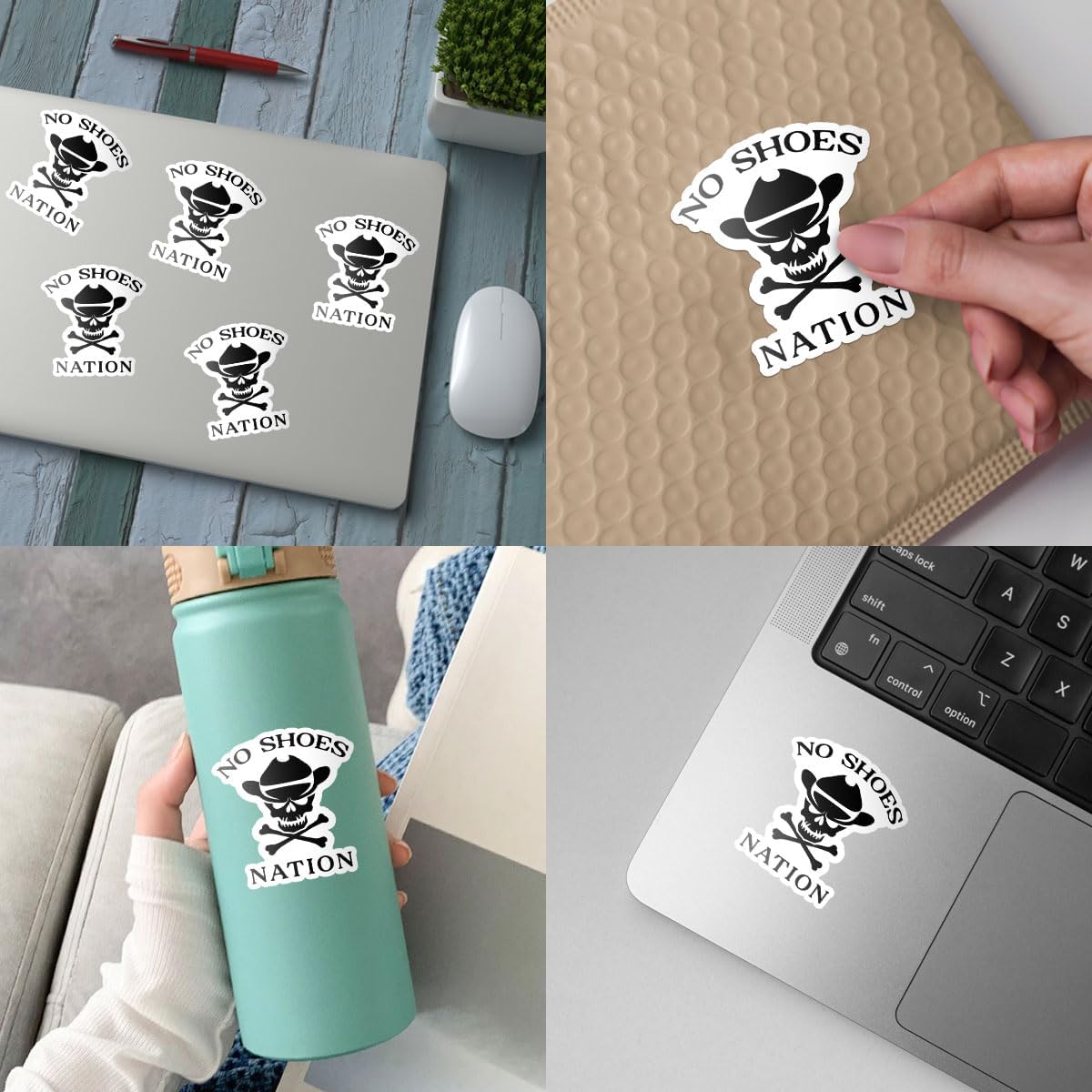 (3Pcs) Cowboy Skull Bumper Stickers, Pirate Skull with Cowboys Hat Sticker, Cowboys Decal, Skulls Sticker - Stickers for Laptop Water Bottle Phone Car Window Helmet 3"