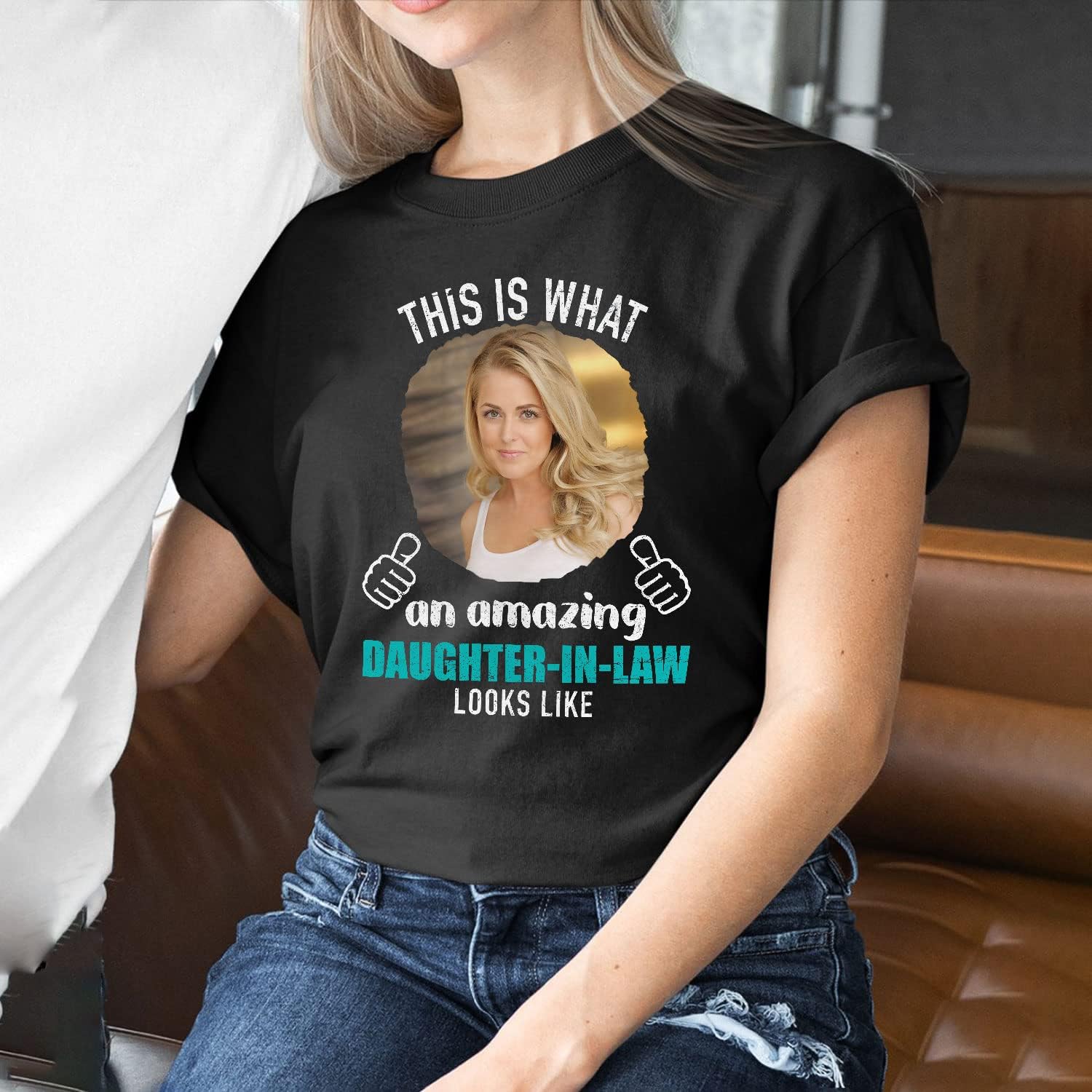 HomeDesign Personalized My Daughter in Law is My Favorite Child Shirt, Daughter in Law Tshirt Favorite Child is My Daughter