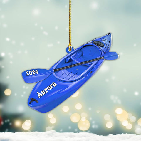 AOVL Personalized Kayak Ornament Lake Kayaking Board Ornament Kayak Gift for Christmas Tree Kayaking Christmas Ornament Kayaking Gifts Ornaments (KY4)
