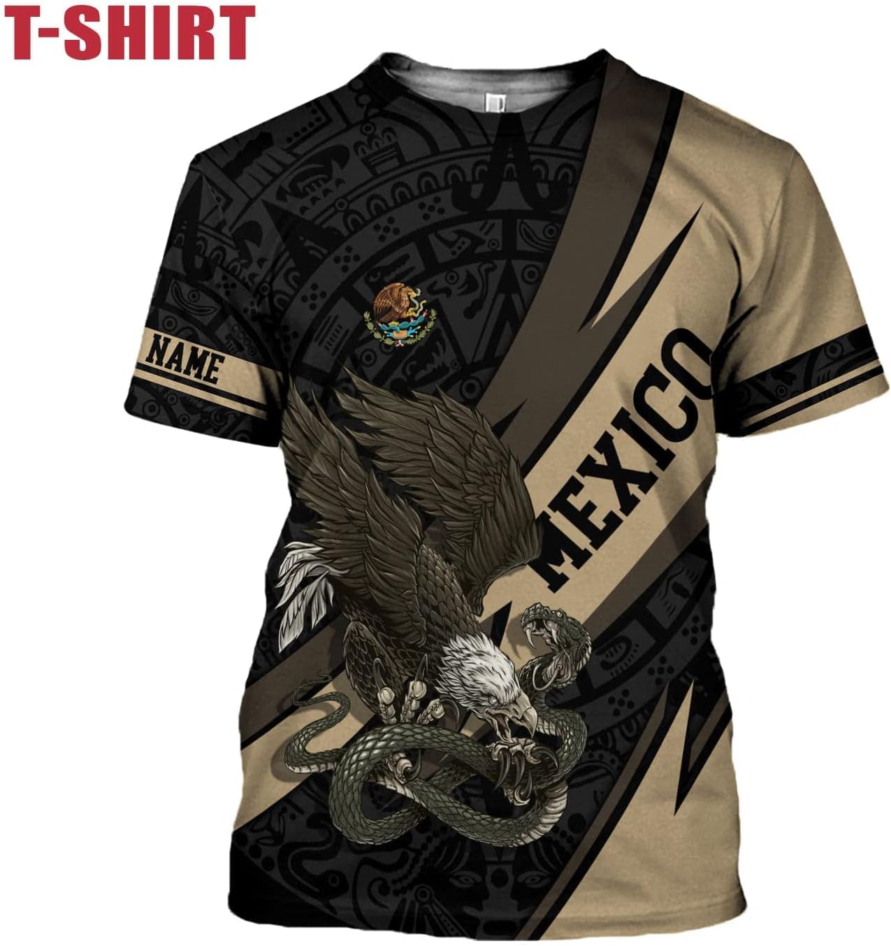 Paniprints Personalized Name Mexican Shirts for Men, Customized Mexico Shirts for Men, Mexico Shirts for Women Mexico Flag
