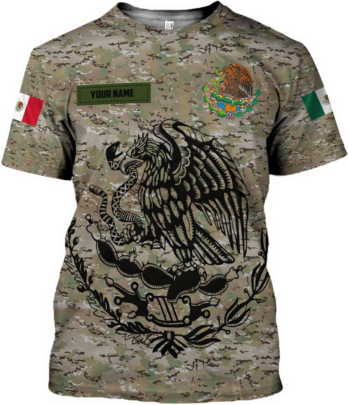 Personalized Name Mexican Shirts for Men, Customized Mexico Shirts for Men, Mexico Shirts for women, Mexico Shirt Eagle Flag Camo Flag Mexican Eagle Unisex Shirt, Mexico Soccer shirt men TS73