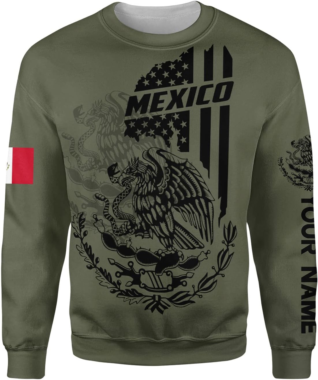 Personalized Name Mexican Hoodie 3D, Customized Mexican Hoodies for Men, Unisex Mexico Hoodie, Mexico Hoodies for Men