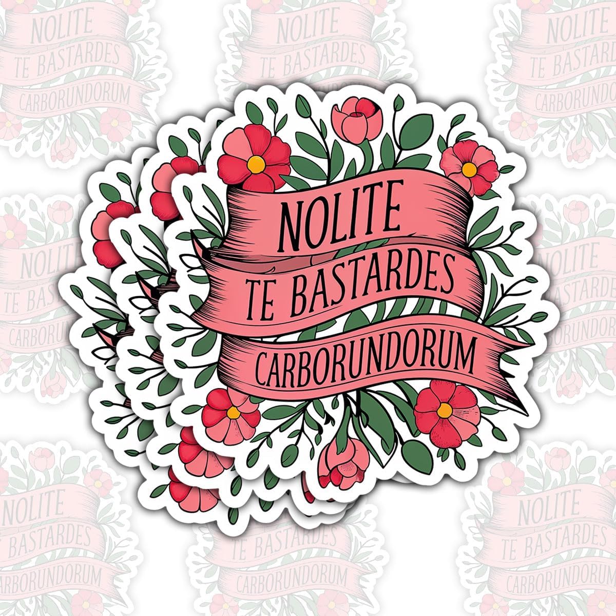 (3 PCS) Nolite Te Bastardes Carborundorum Sticker Empowerment Quote Vinyl Decal Waterproof for Laptop, Water Bottle, Phone Case, Car Gift for Feminists, Book Lovers (3 Inch)