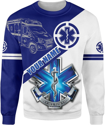 Leeprints Personalized EMT Hoodie EMS Sweatshirt Custom EMS Zip Hoodie Paramedic Uniform Emergency Medical Technician Shirts