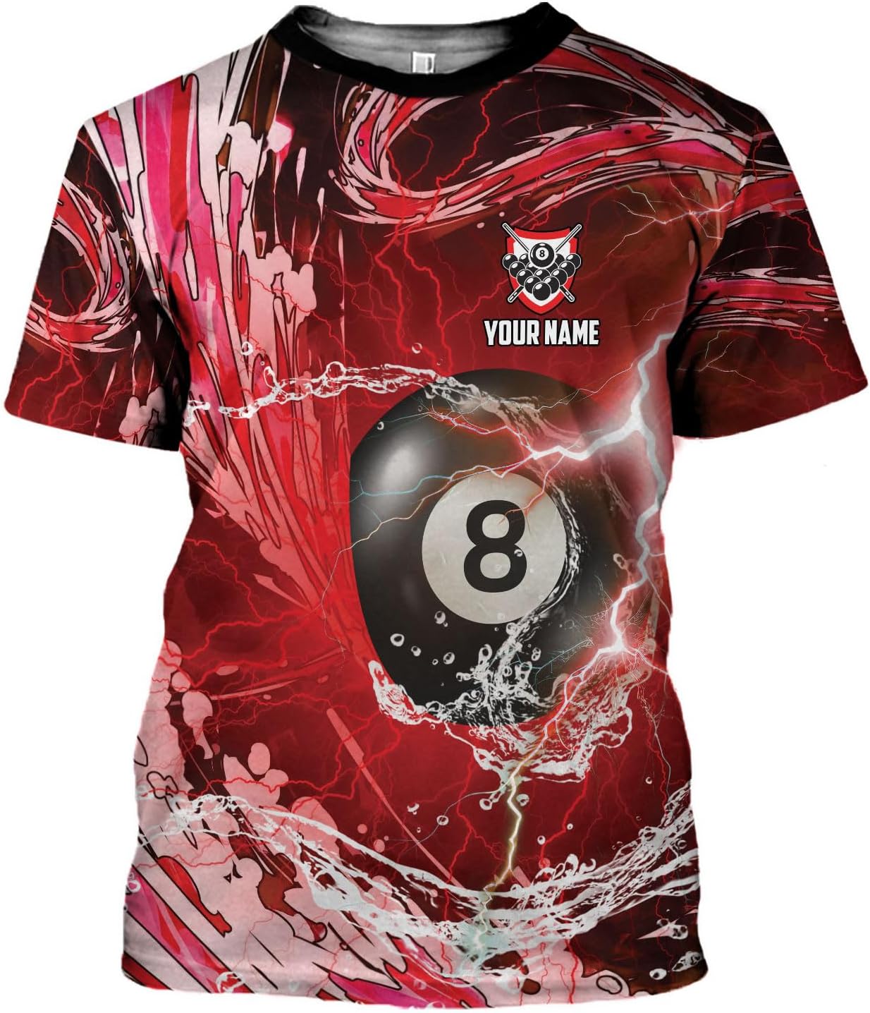 Custom 3D Billiard Shirt for Men Women Personalized Pool Player Team Apparel with 8 Ball Flag Design Gift to Billiard Lovers