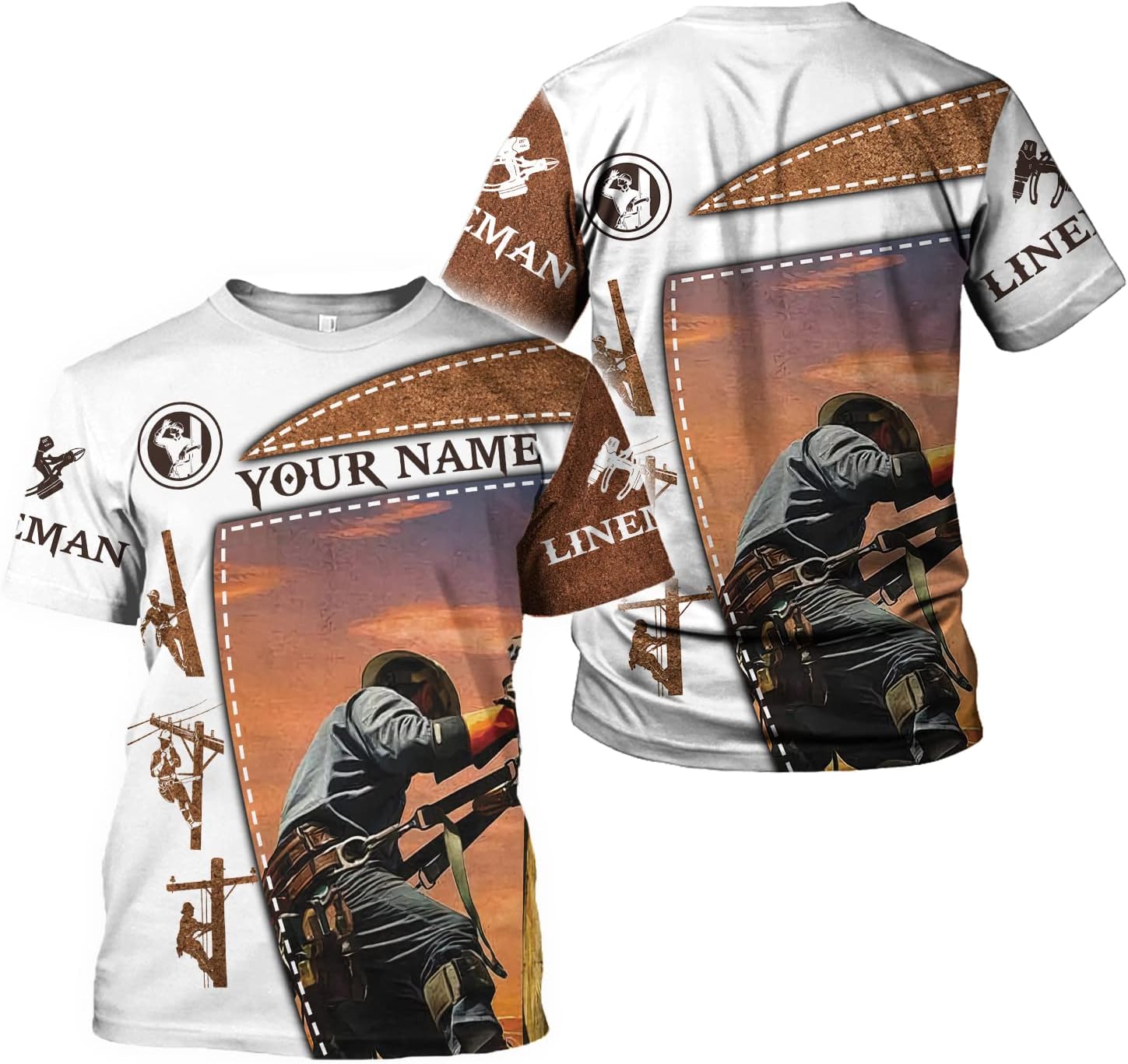 Personalized Lineman 3D Print Hoodies Unisex Pullover Hoodie Gift For Men, Women, Full Size S-5XL For Men Women