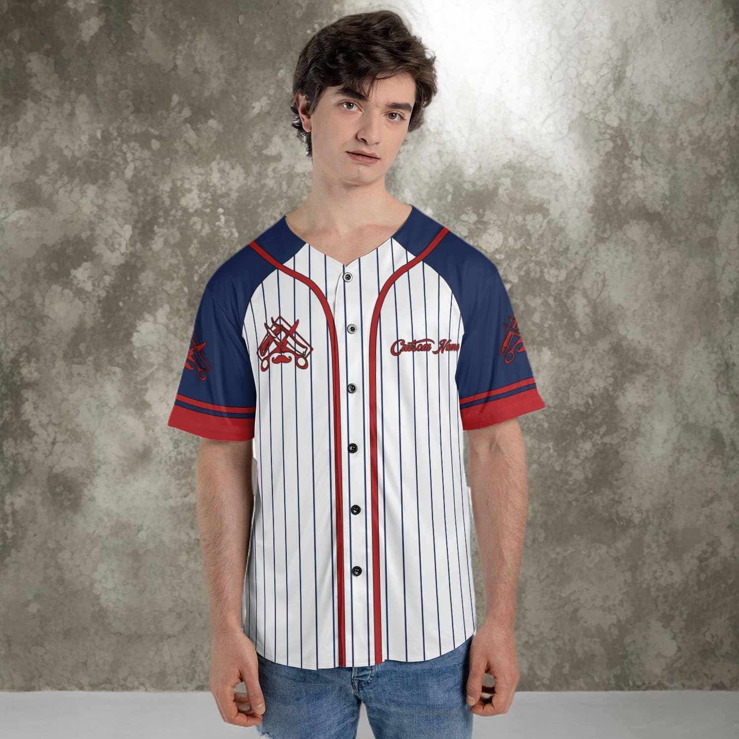 Personalized Barber Shop Baseball Jersey, Hairdresser Jersey, Barber Tools Hat