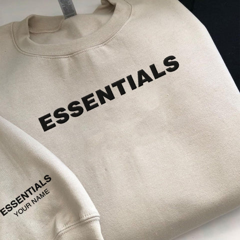 Custom Name Essentials Embroidered Sweatshirt Hip Hop Graphic Hoodie For Men Women, Cotton Essentials Sweatshirt Streetwear
