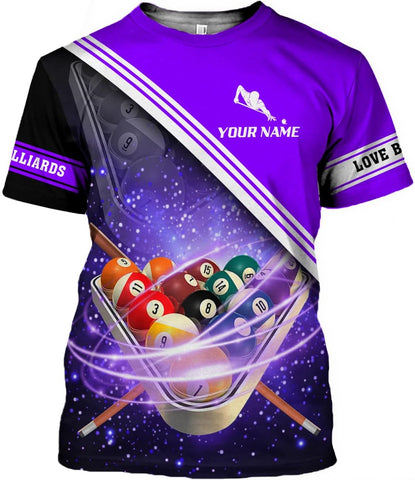 Parvii Personalized Billiards Shirt for Men, 8 Ball Pool Shirt, Billiards Gift