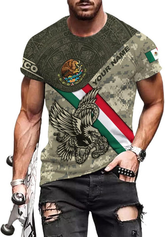 Personalized Name Mexican Shirts for Men, Customized Mexico Shirts for Men, Mexico Shirts for Women Mexico Shirt Eagle Flag