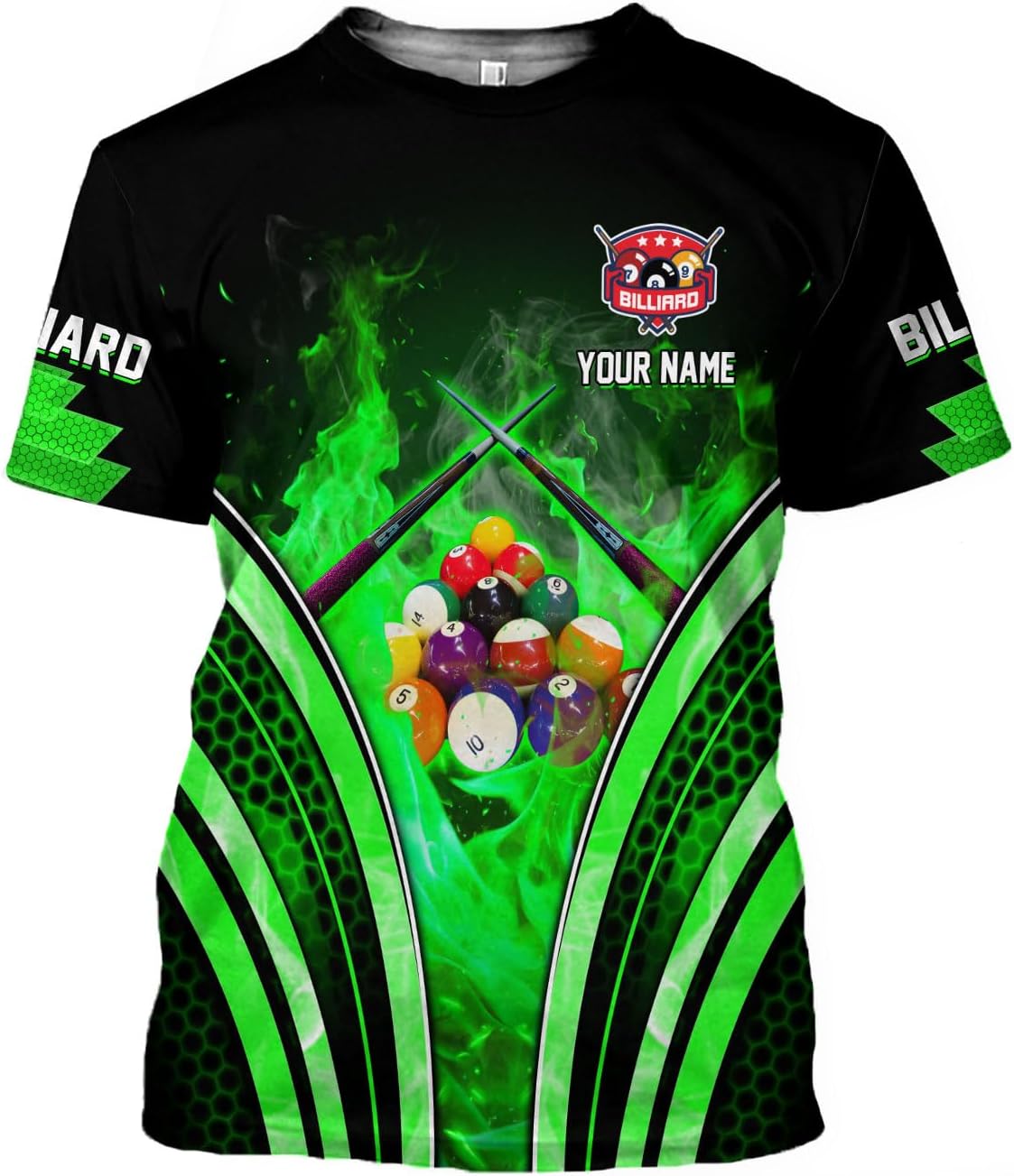 Personalized Billiard 3D Shirts, Custom Team Name Player Billiard T-Shirt Hoodies, Billiards Shirt 8 Ball for Men Women