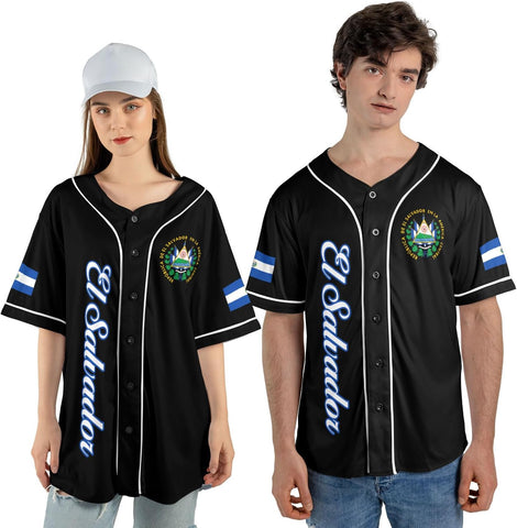 Leeprints Personalized Name El Salvador Baseball Jersey Shirt El Salvador Flag Shirt Salvadorans Pride El Salvadoreña