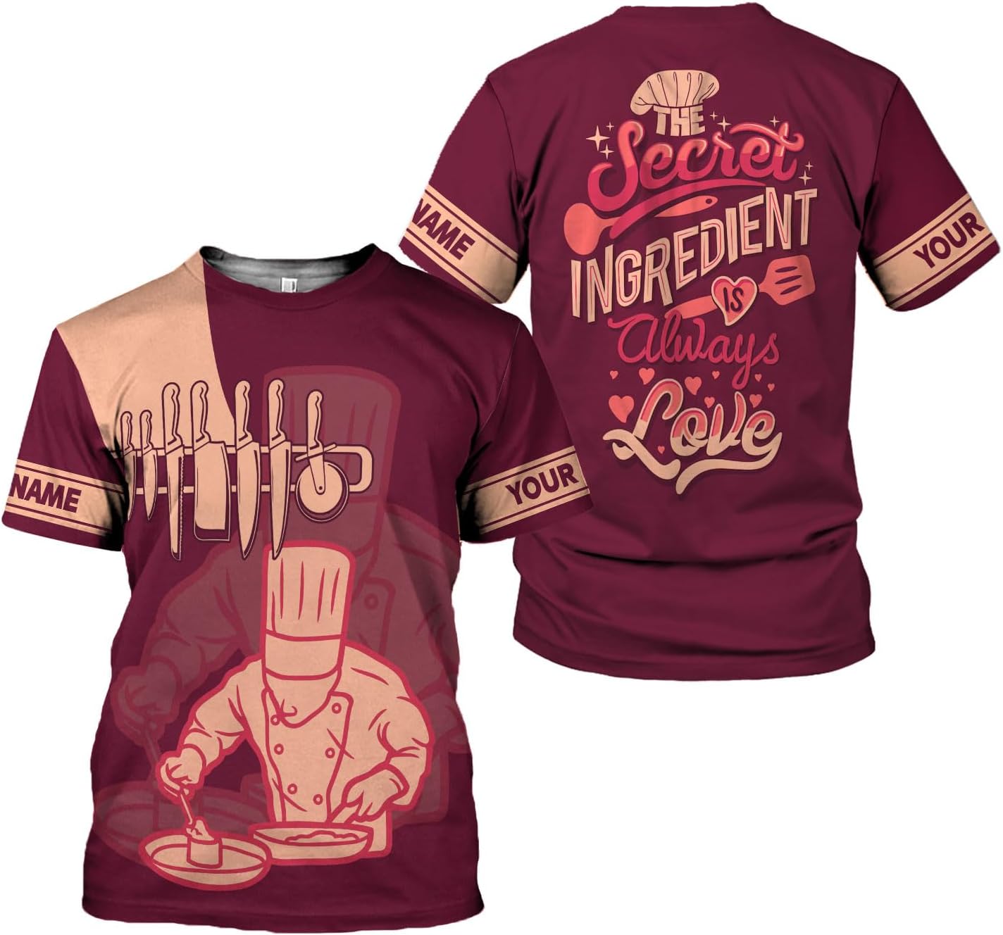MAPrints Personalized Chef Shirt 3D All Over Printing for Men Women, Shirt Gifts for Chef Lover, Chef Camisas, Cocinero Shirt