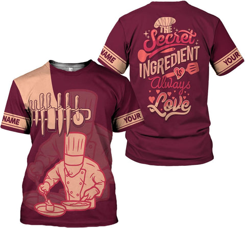 MAPrints Personalized Chef Shirt 3D All Over Printing for Men Women, Shirt Gifts for Chef Lover, Chef Camisas, Cocinero Shirt