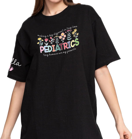 Custom Pediatric Nurse PEDS Crew RN Cute Personalized T-Shirt for Nursing School Grad NICU Emergency Funny Superheroes Gift