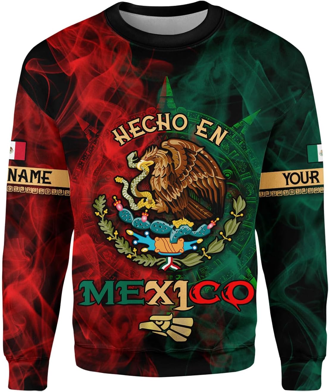RoyalBro Personalized Mexico Shirt, Camisas de Mexico Customized Mexican Shirts Mexican Flag Mexico 3D Shirt for Men Women