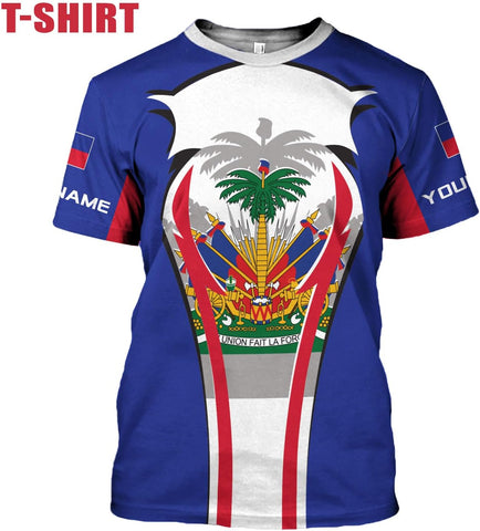 Mostprints Personalized Haiti Shirt 3D, Haitians Flag Pride Shirt, Haiti Shirts for Men & Women, Haitian Pride Tshirt S-5XL