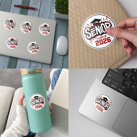 3Pcs Class of 2026 Graduation Sticker 3in, Senior 2026 Graduation Sticker High School College Gift for Notebook Scrapbook Class of 2026 Stickers for Laptop Water Bottle Phone Case