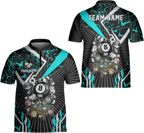 Ligthuy Personalized Billiard Jersey 3D, 8 Ball Shirt, Billiards Shirts for Men, Billiard Gifts for Men and Women S-5XL