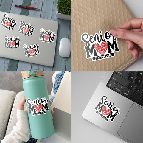 3Pcs Senior Mom Class of 2026 Sticker, Graduation Sticker, Class of 2026 Sticker, Grad Bumper Sticker Decal, Senior Mom Sticker, Senior Sticker - Stickers for Laptop Water Bottle Phone Car Helmet 3"