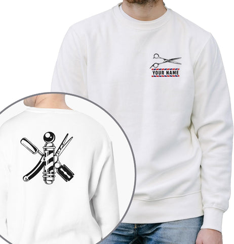 Podagree Personalized Embroidered Barber Crewneck Sweatshirt, Hairdresser Hairstylist Barbershop Hoodie, Gifts For A Barber