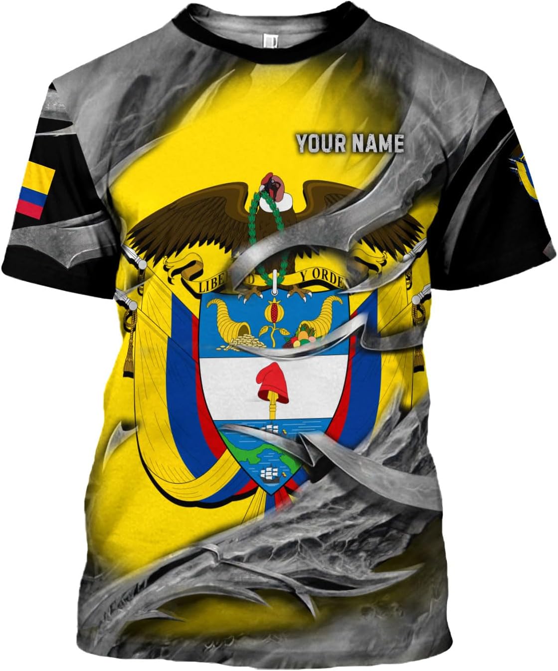 Mostprints Personalized Colombia Shirt 3D, Custom Colombia Flag Shirts for Men Women, Colombian Pride T-Shirt, Unisex Shirt