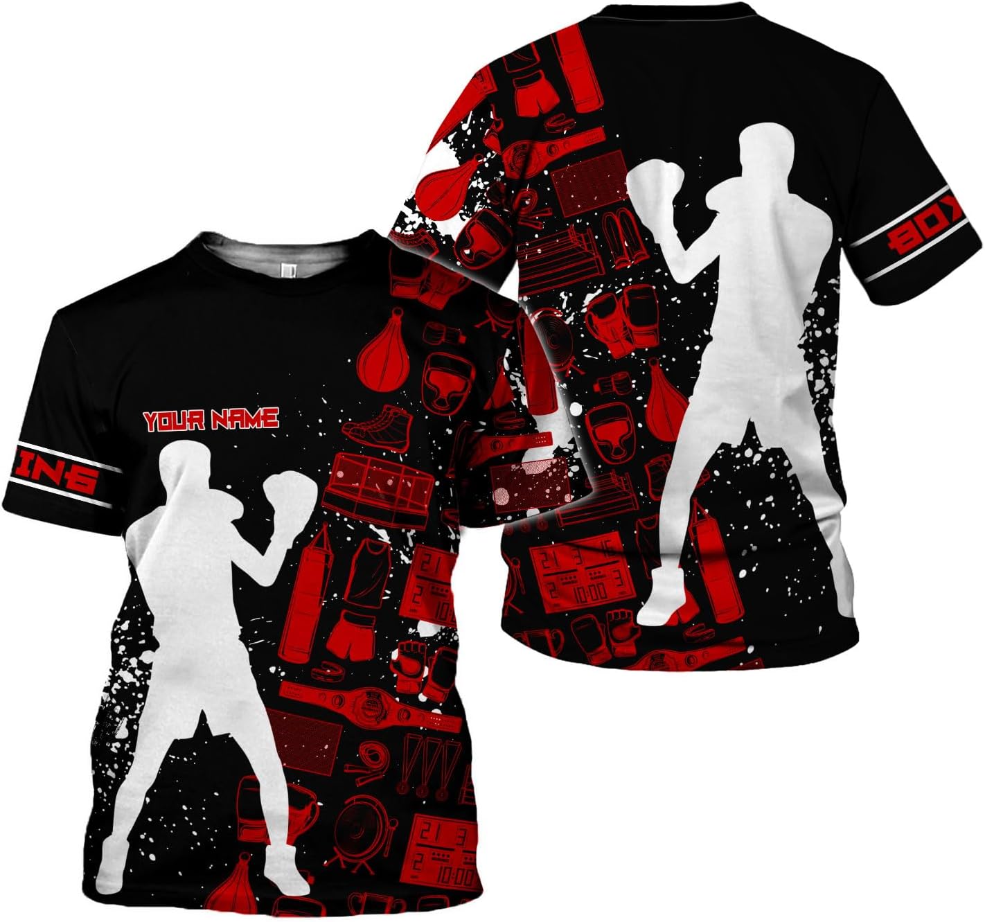 Personalized Boxing 3D Shirt, Boxing Shirts for Men Boxing T Shirts Women Boxing Tee Shirt Gifts for Boxing Lovers (HD385)