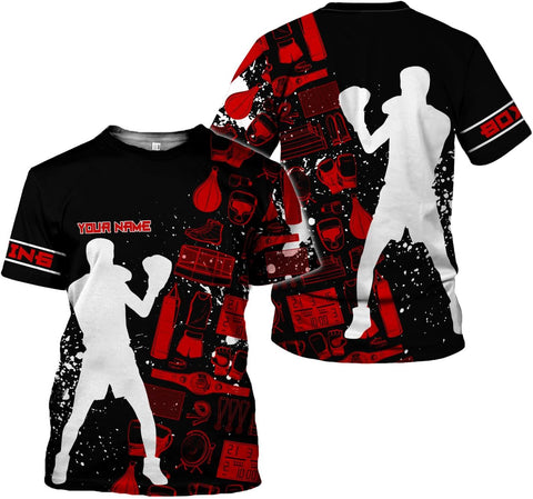 Personalized Boxing 3D Shirt, Boxing Shirts for Men Boxing T Shirts Women Boxing Tee Shirt Gifts for Boxing Lovers (HD385)