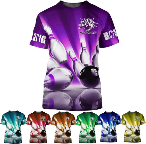 Personalized Bowling Shirts for Men and Women 3D, Bowling Shirts with Name, Custom Bowling Shirts Gift for Bowling Lover2